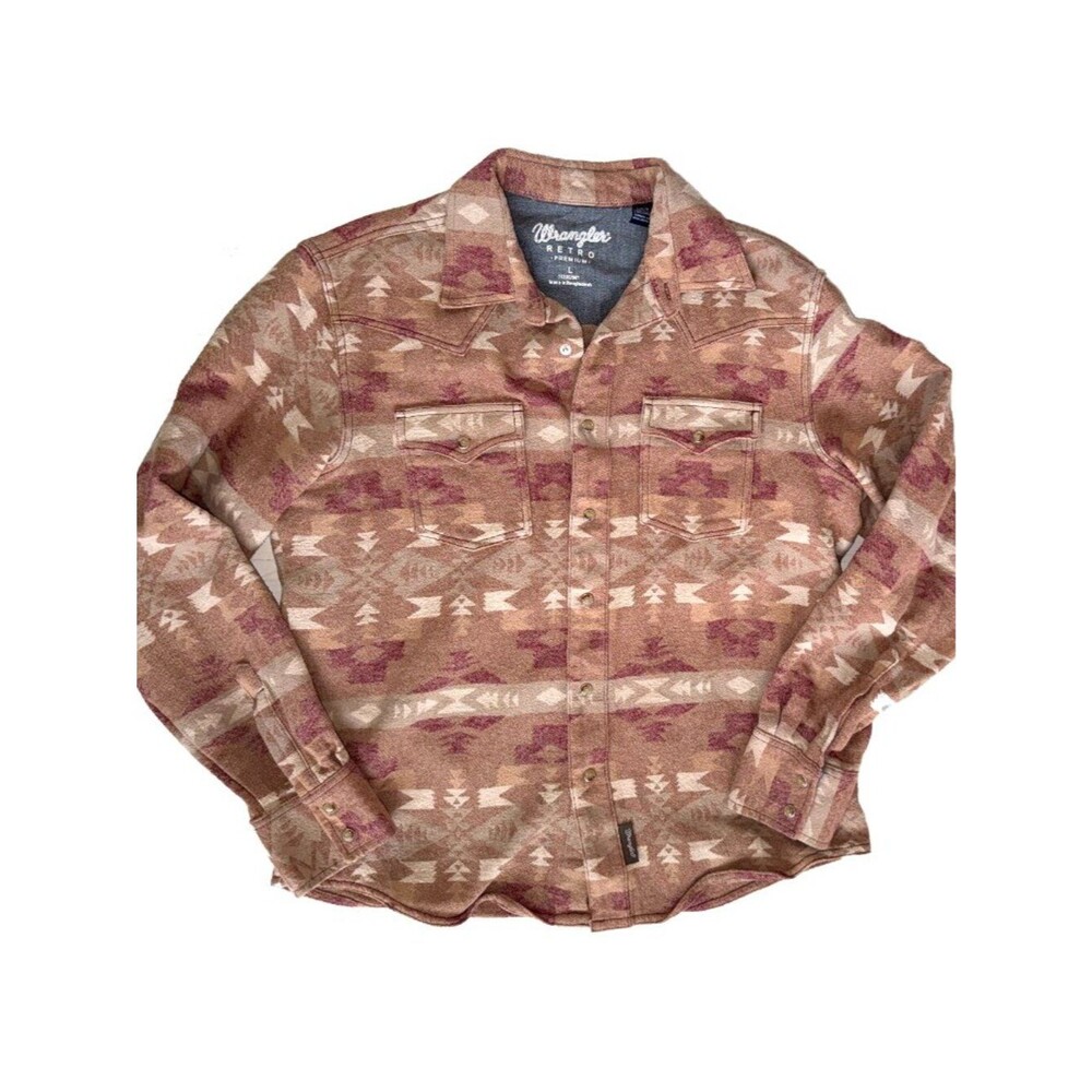 Wrangler Southwestern Snap Front Western Shirt Jacket - Picture 10 of 10